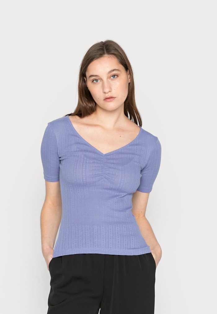 T Chemises Anna Field BASIC Bleu Clair Femme | ATM-1778612